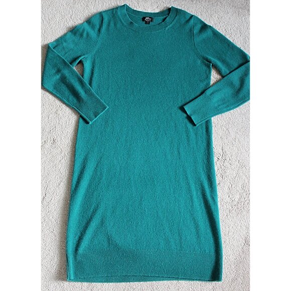 J Crew - Long Sleeve Cashmere Everyday Crewneck Dress in Spicy Jade, Med - Picture 7 of 9